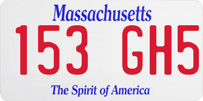MA license plate 153GH5