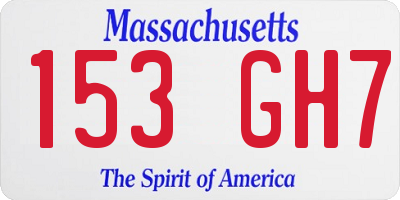 MA license plate 153GH7