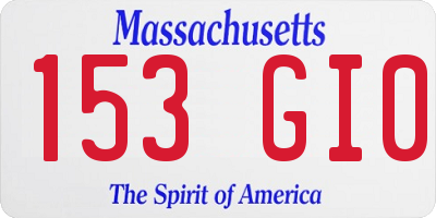 MA license plate 153GI0