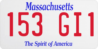 MA license plate 153GI1