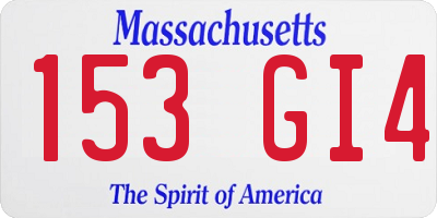 MA license plate 153GI4