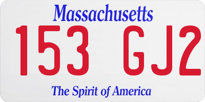 MA license plate 153GJ2