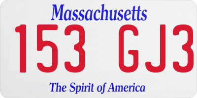MA license plate 153GJ3
