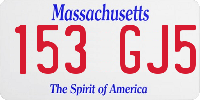 MA license plate 153GJ5