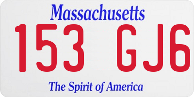 MA license plate 153GJ6