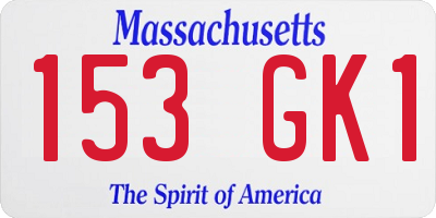 MA license plate 153GK1