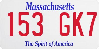 MA license plate 153GK7