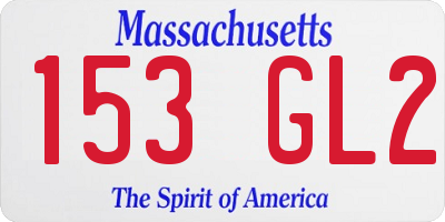 MA license plate 153GL2