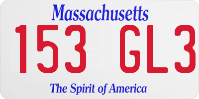 MA license plate 153GL3