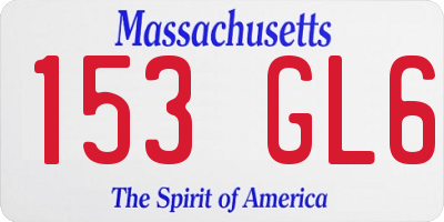 MA license plate 153GL6