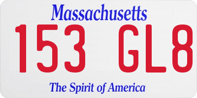 MA license plate 153GL8