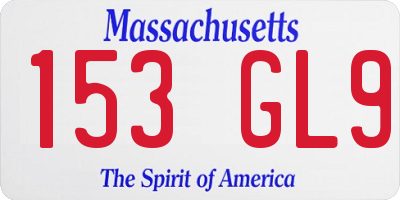 MA license plate 153GL9
