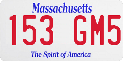 MA license plate 153GM5