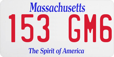 MA license plate 153GM6