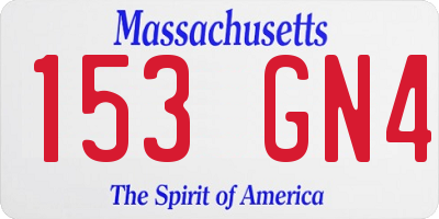 MA license plate 153GN4