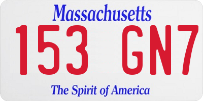 MA license plate 153GN7