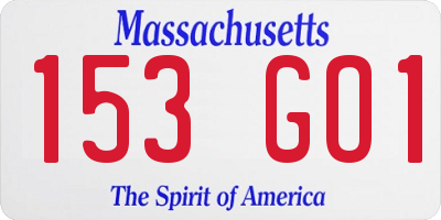 MA license plate 153GO1