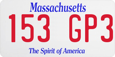 MA license plate 153GP3