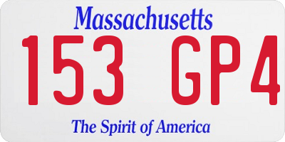MA license plate 153GP4
