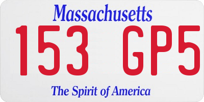 MA license plate 153GP5