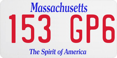MA license plate 153GP6