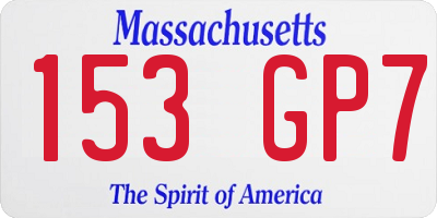MA license plate 153GP7