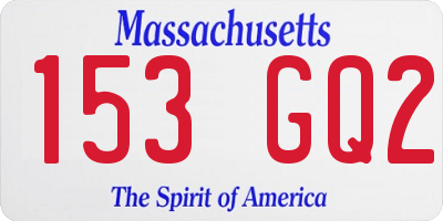 MA license plate 153GQ2
