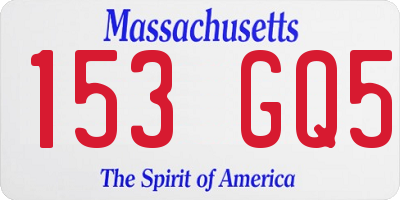 MA license plate 153GQ5