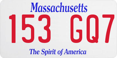 MA license plate 153GQ7