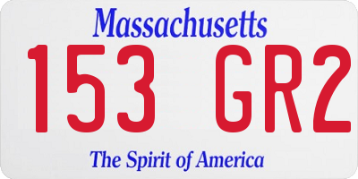 MA license plate 153GR2
