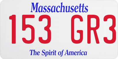 MA license plate 153GR3