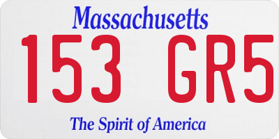 MA license plate 153GR5