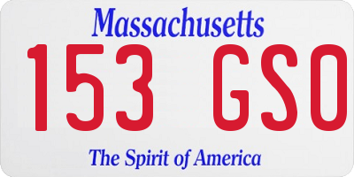 MA license plate 153GS0