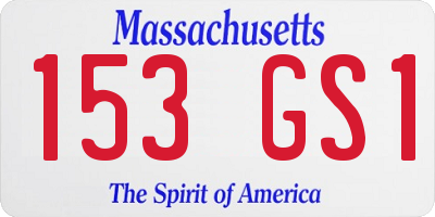 MA license plate 153GS1