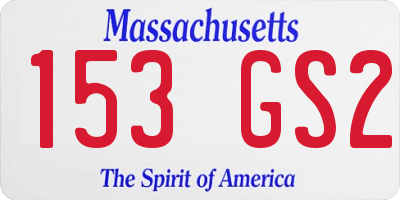 MA license plate 153GS2