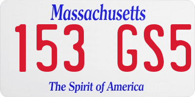 MA license plate 153GS5