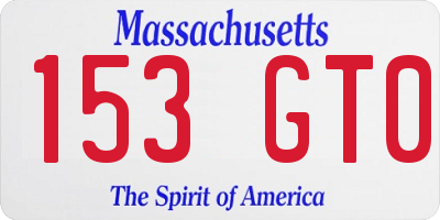 MA license plate 153GT0