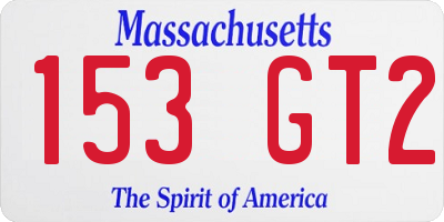 MA license plate 153GT2