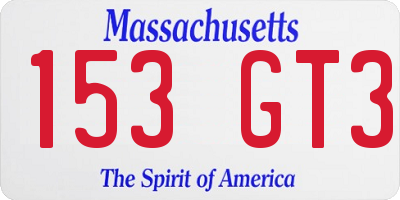 MA license plate 153GT3