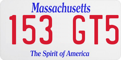 MA license plate 153GT5