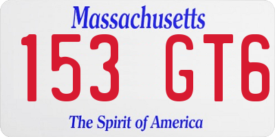 MA license plate 153GT6