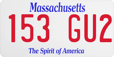 MA license plate 153GU2