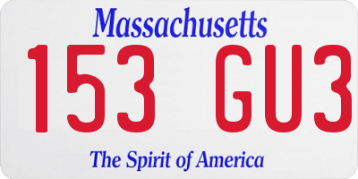 MA license plate 153GU3