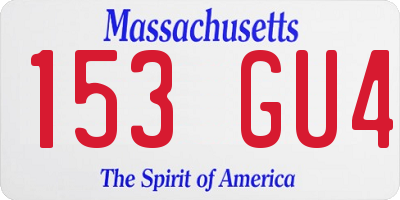 MA license plate 153GU4