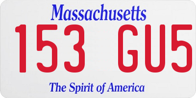 MA license plate 153GU5