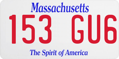 MA license plate 153GU6