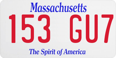 MA license plate 153GU7