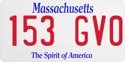 MA license plate 153GV0