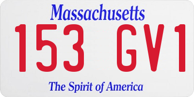 MA license plate 153GV1