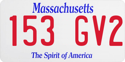 MA license plate 153GV2